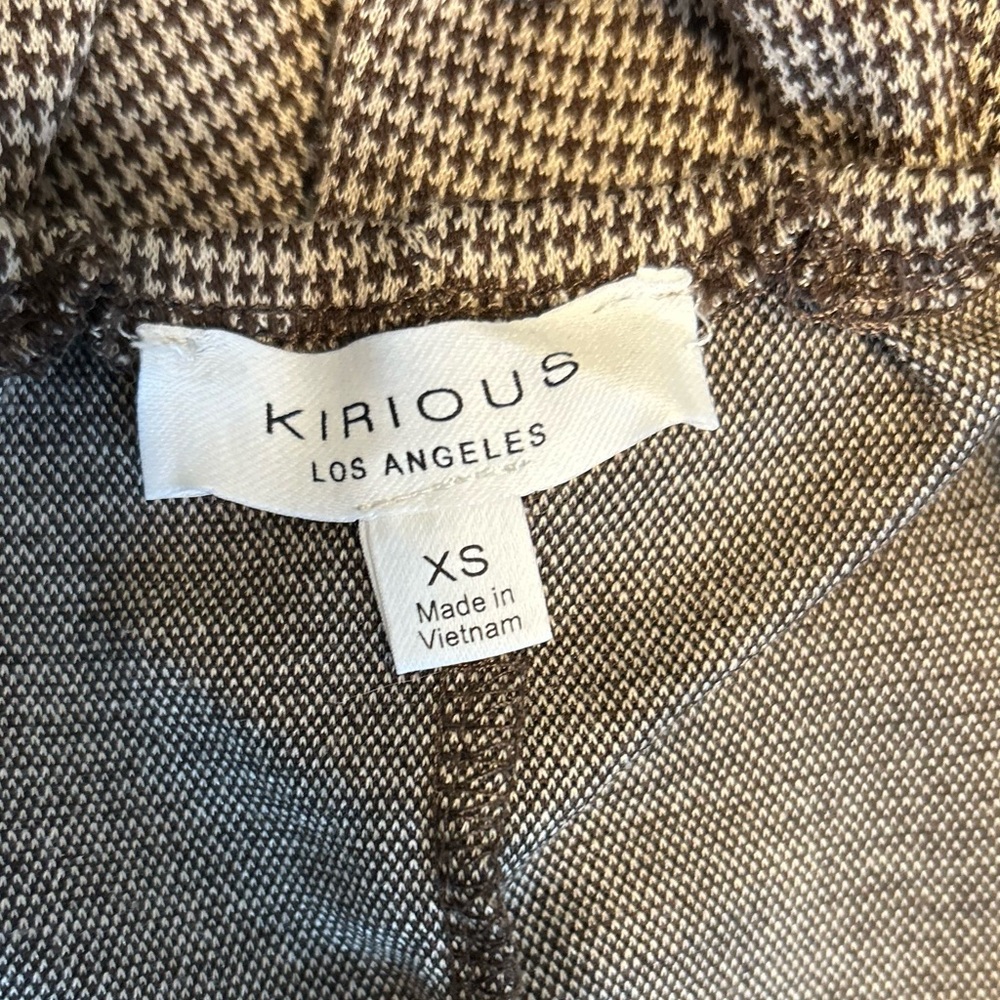 Kirious Los Angeles‎ Brown & White Checkered, Velvet Straps and Bow Mini Dress - Picture 5 of 6